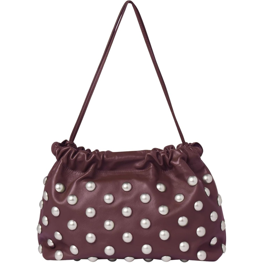 image:imageALC Womens Arlo Studded Shoulder BagDeep Plum