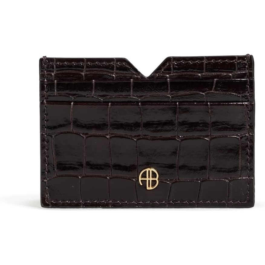 image:imageANINE BING Womens Calli Embossed Card Holder Dark Brown One SizeDark Brown