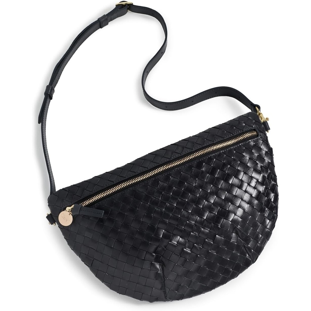 image:imageClare V Womens Grande Fanny Woven Leather Belt Bag Twilight One SizeTwilight