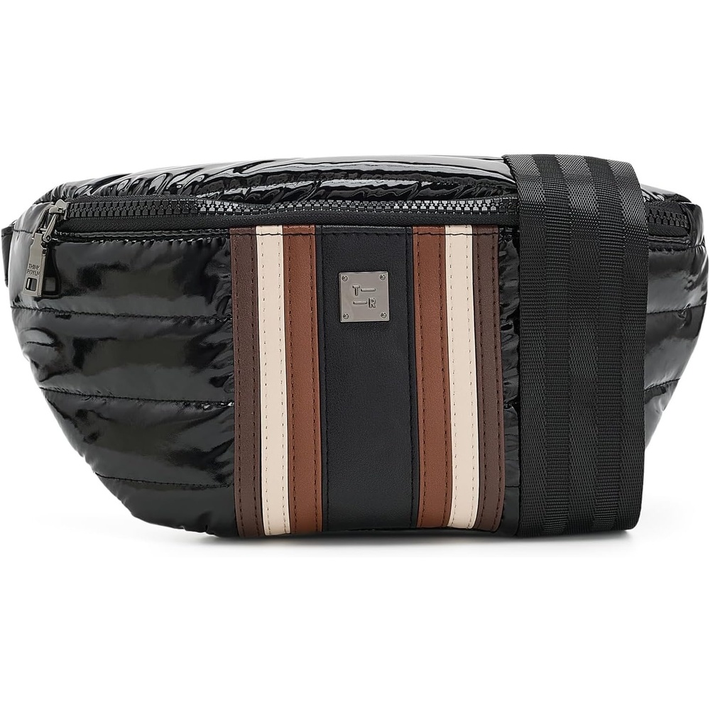 image:imageThink Royln Little Runaway Sling BagBlack Patent Nylon