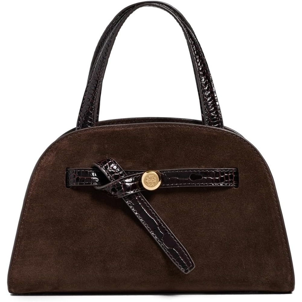 image:imageTory Burch Womens Romy Suede Small Bauletto BagDark Cocoa