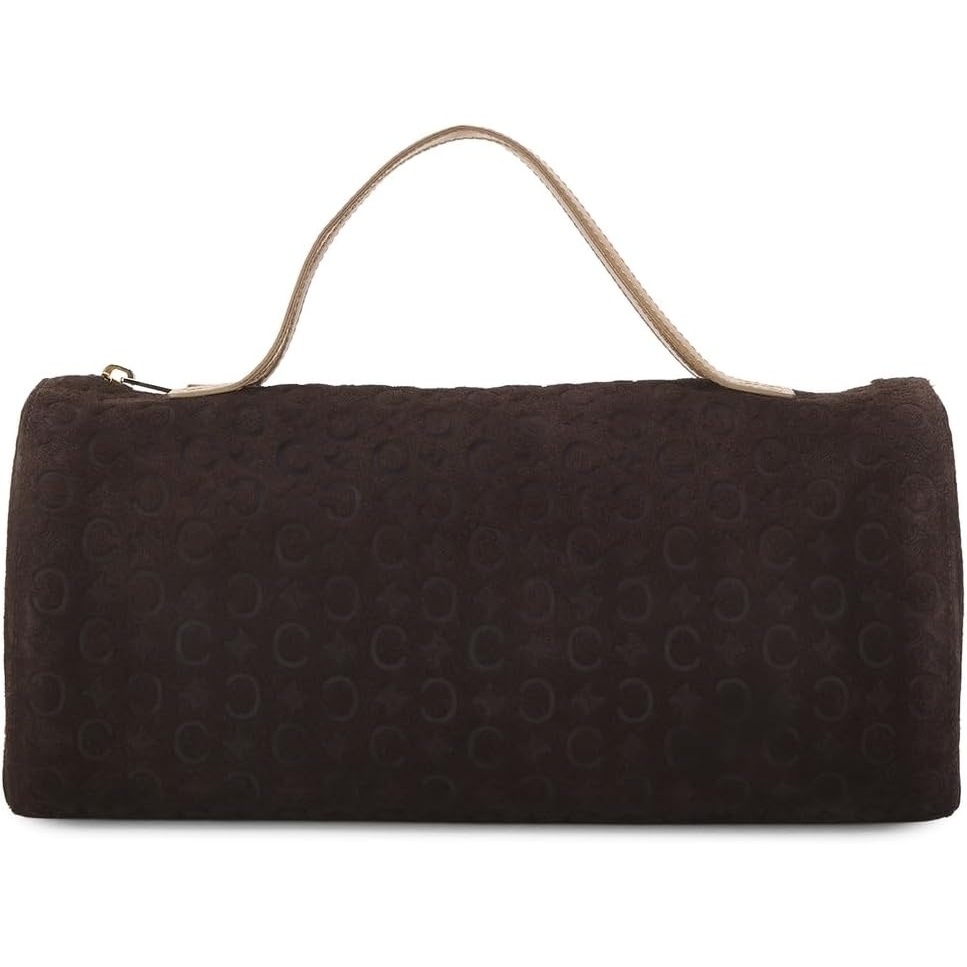 image:imageWHAT GOES AROUND COMES AROUND Womens PreLoved Celine Brown Suede Barrel HandbagBrown