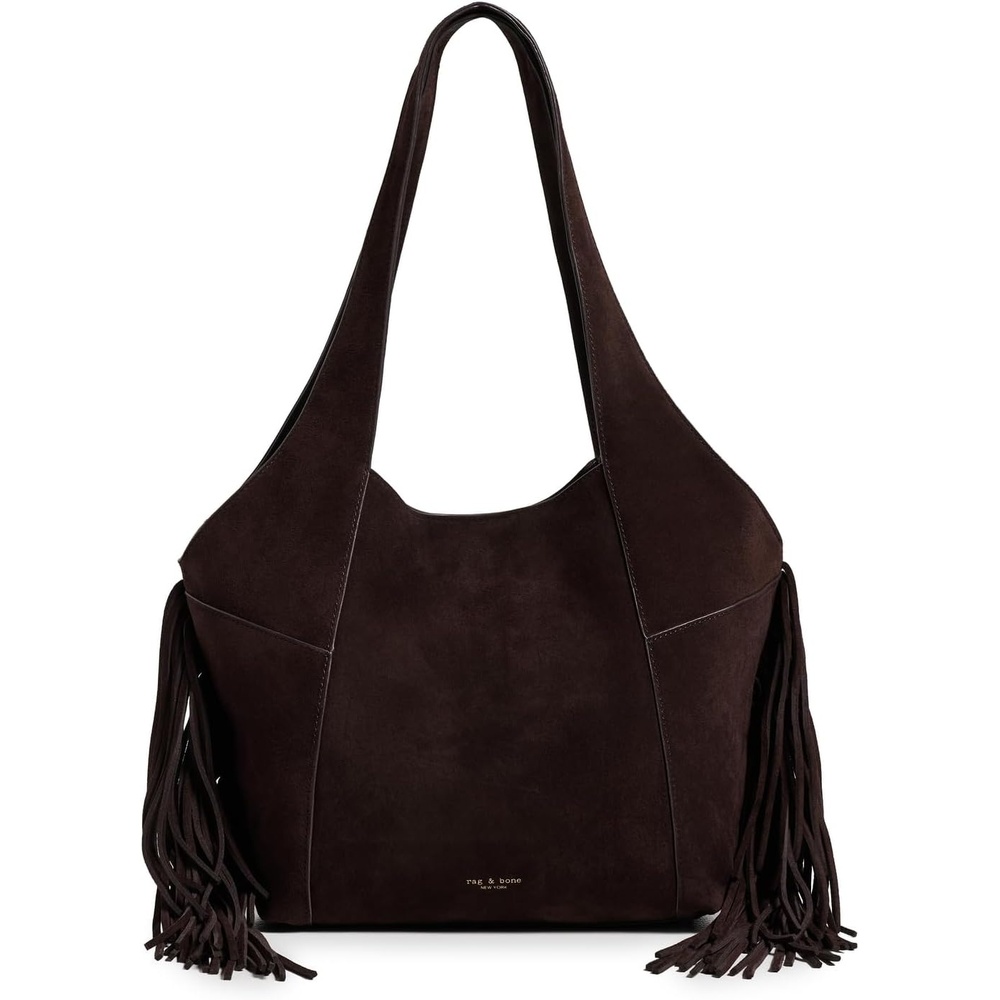 image:imagerag amp bone Womens Brayton Fringe Carryall BagChocolate