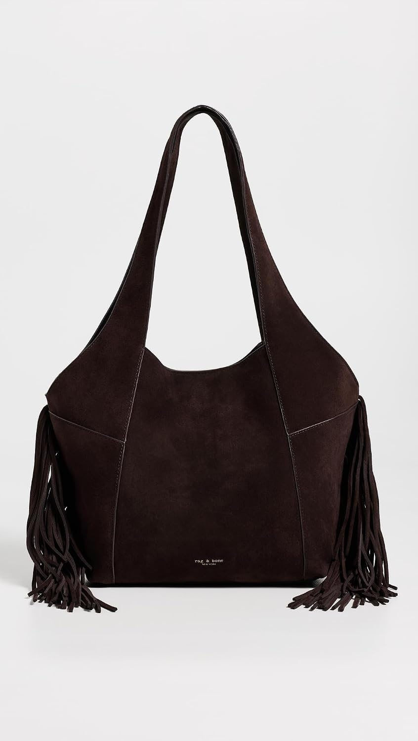 image:imagerag amp bone Womens Brayton Fringe Carryall BagChocolate