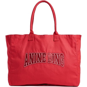ANINE BING Women’s Leo Canvas Tote(Tango Red)