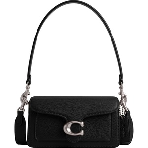 COACH Tabby Shoulder Bag 20(Silver/Black Pebble Leather)