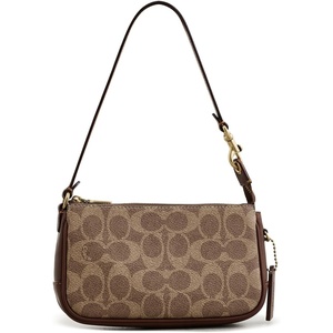 Coach Women’s Recycled Signature Leather 18 Plaza Bag(Tan Brown)