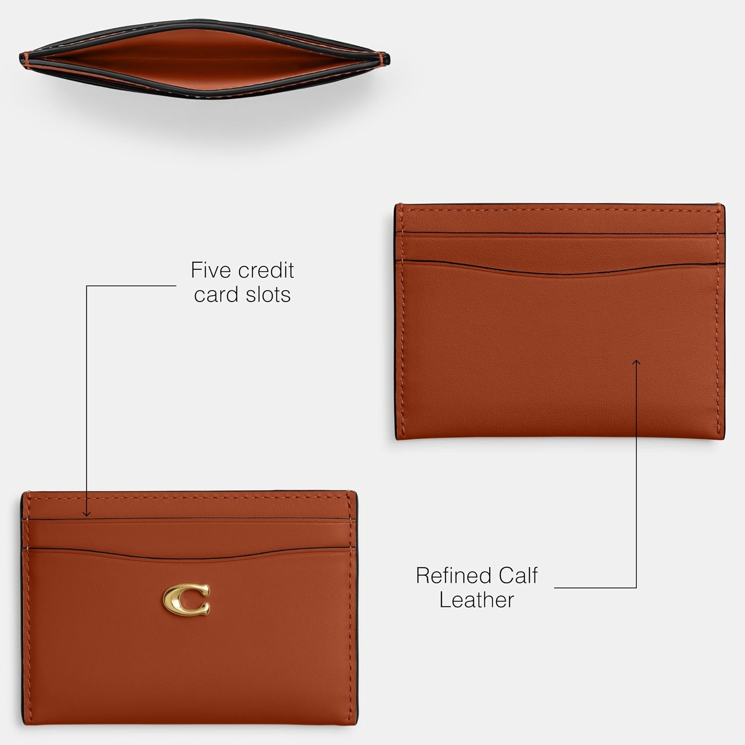 image:imageCoach Essential Card Case With CharmsAmber Brown