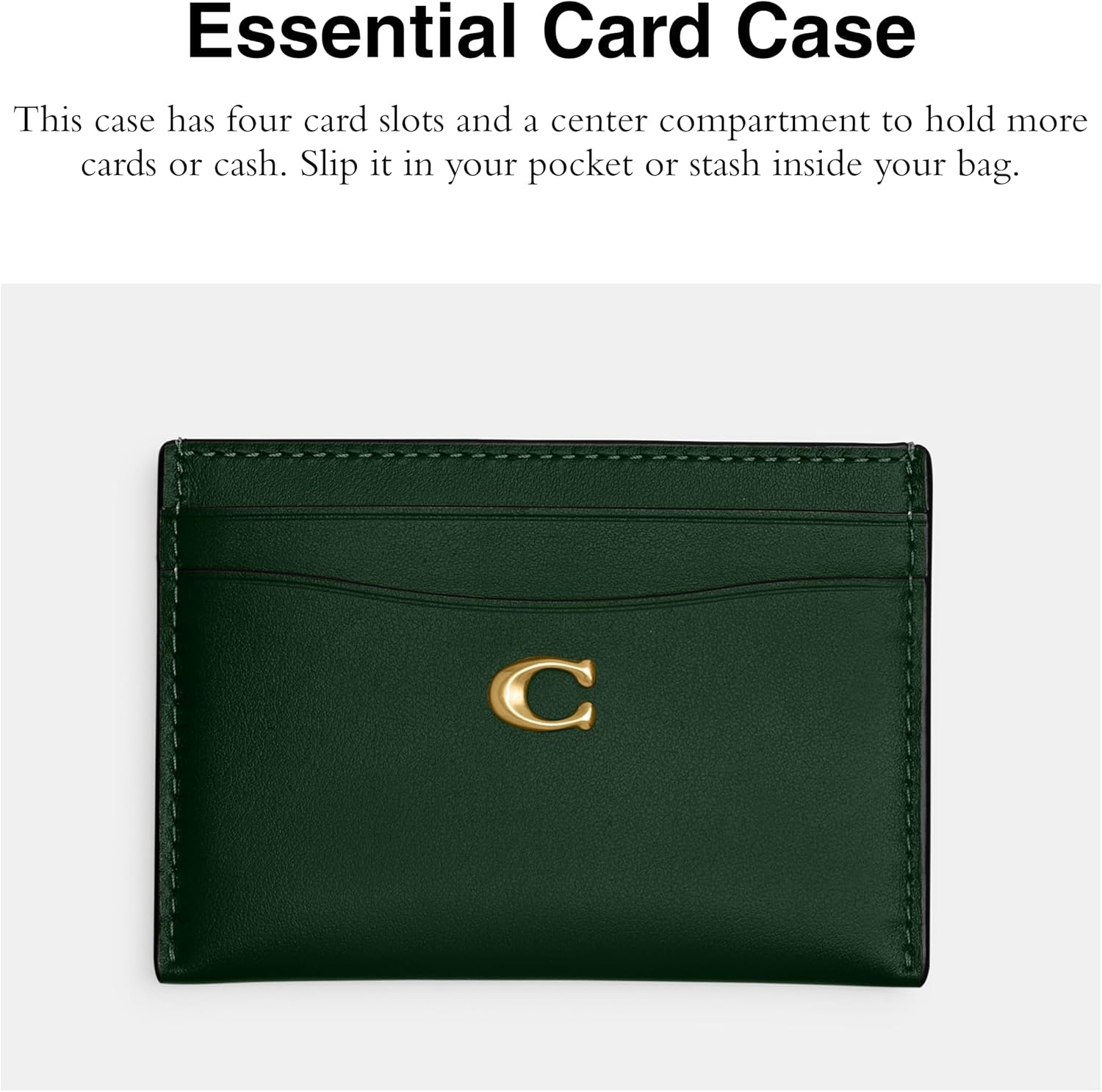 image:imageCoach Essential Card Case With CharmsB4HUNTER GREEN