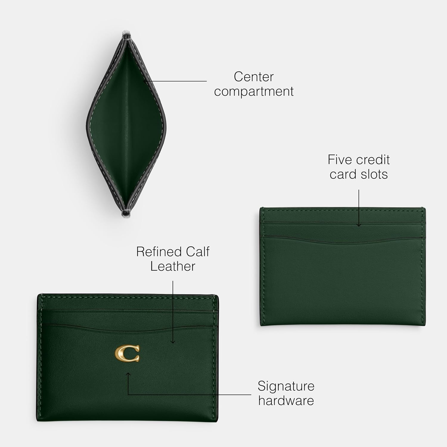 image:imageCoach Essential Card Case With CharmsB4HUNTER GREEN