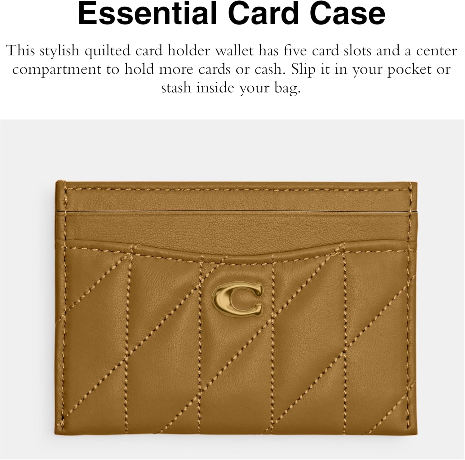 image:imageCoach Essential Card Case With CharmsB4Muted Olive