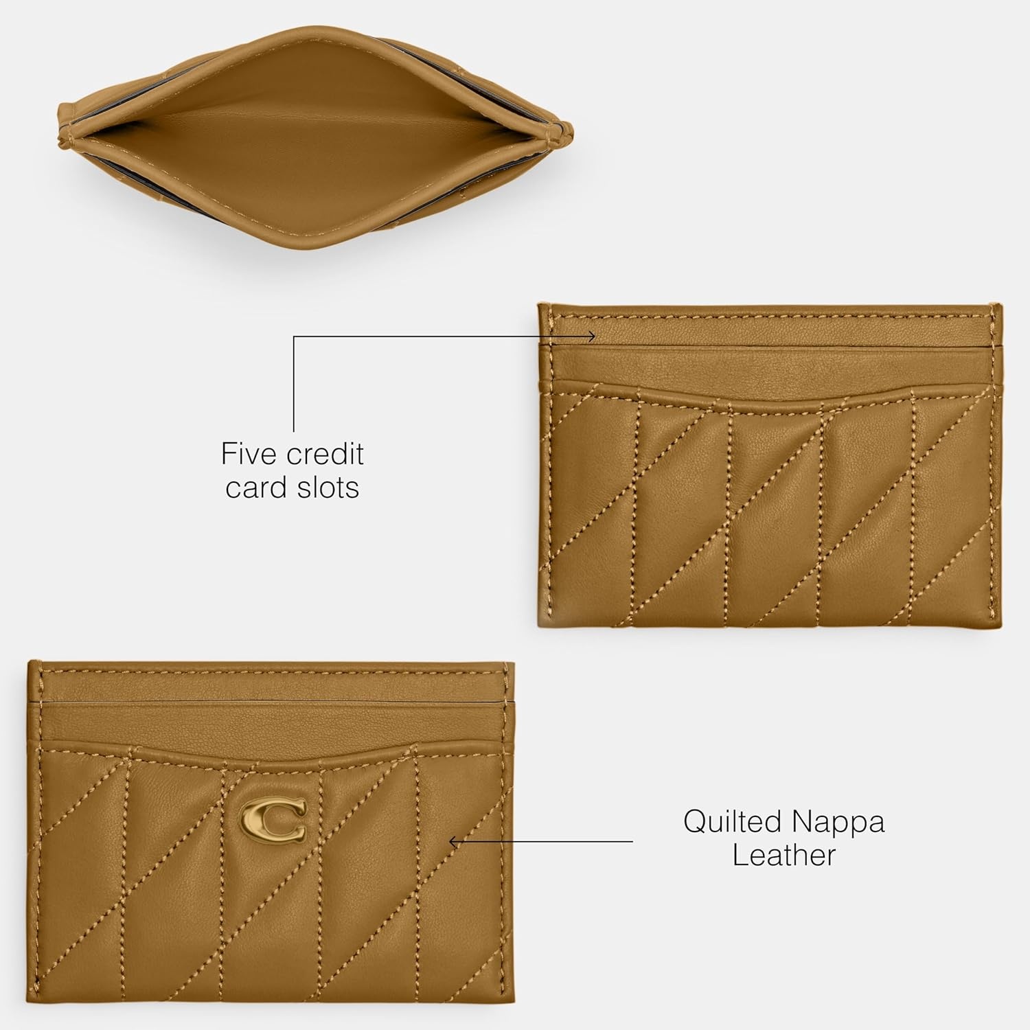 image:imageCoach Essential Card Case With CharmsB4Muted Olive