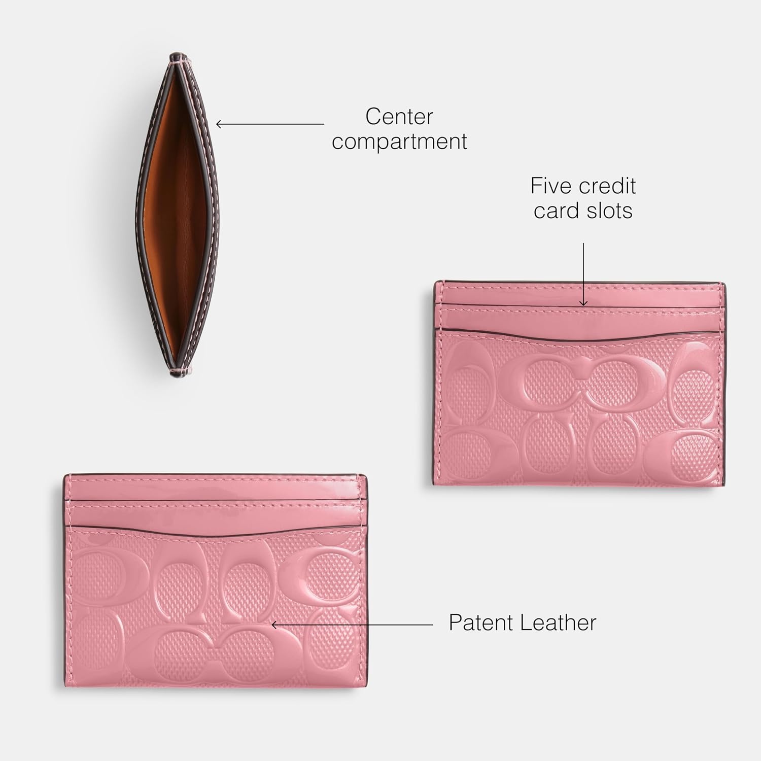image:imageCoach Essential Card Case With CharmsB4True Pink