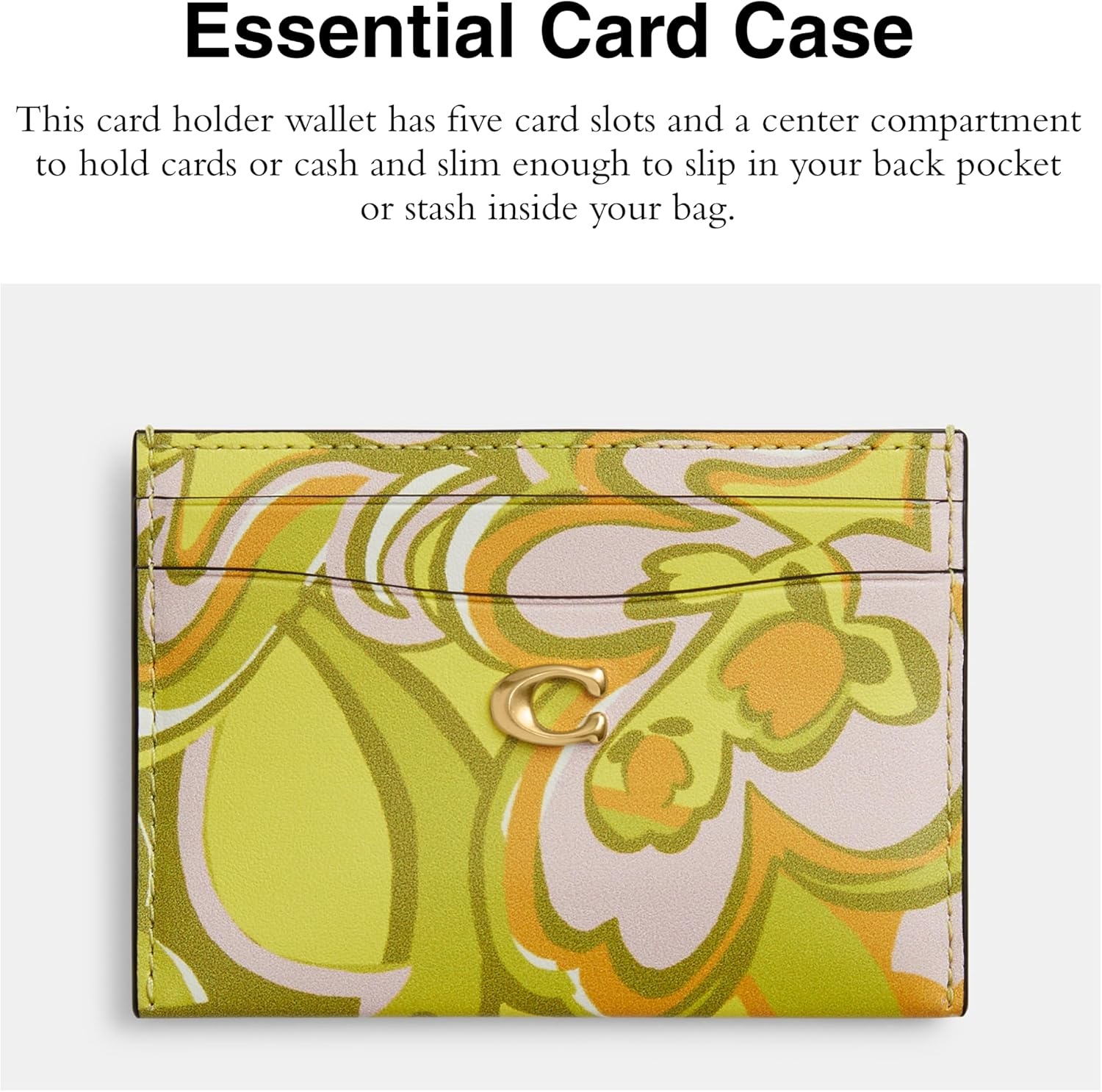 image:imageCoach Essential Card Case With CharmsB4Yellow Green