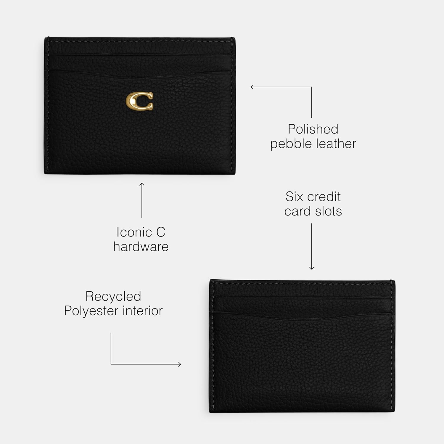 image:imageCoach Essential Card Case With CharmsBrassBlack
