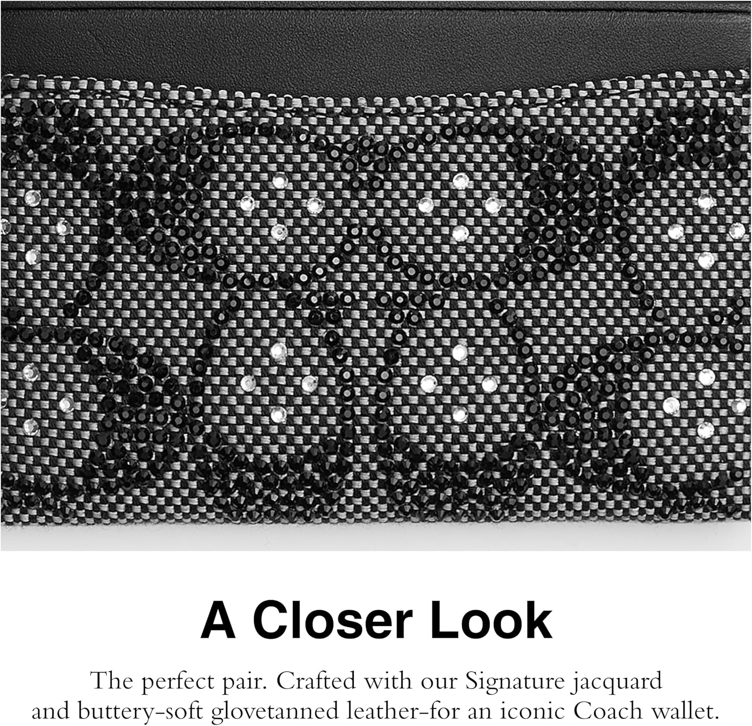 image:imageCoach Essential Card Case With CharmsCrystal Signature Jacquard