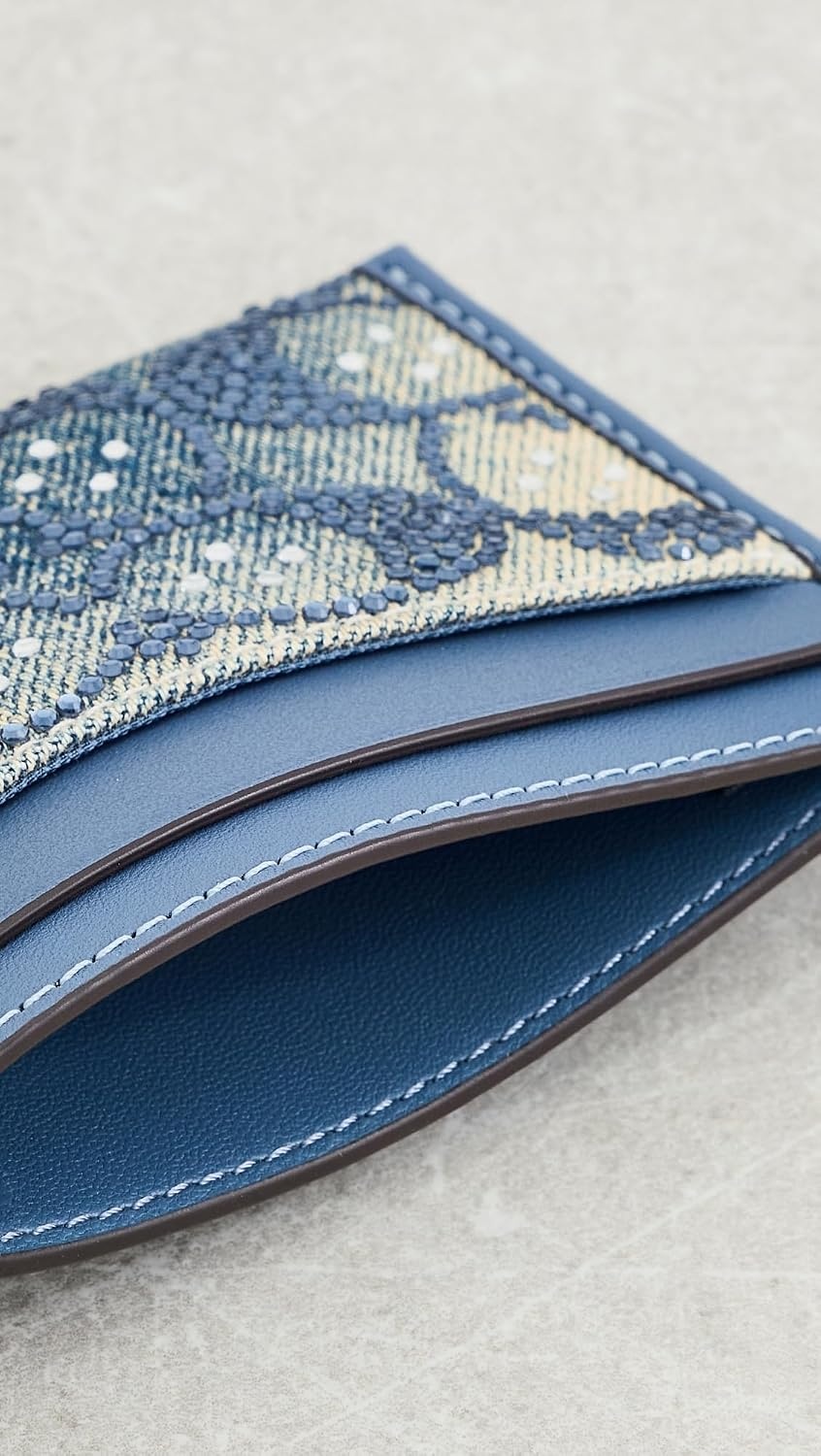 image:imageCoach Essential Card Case With CharmsDenimCrystal Signature