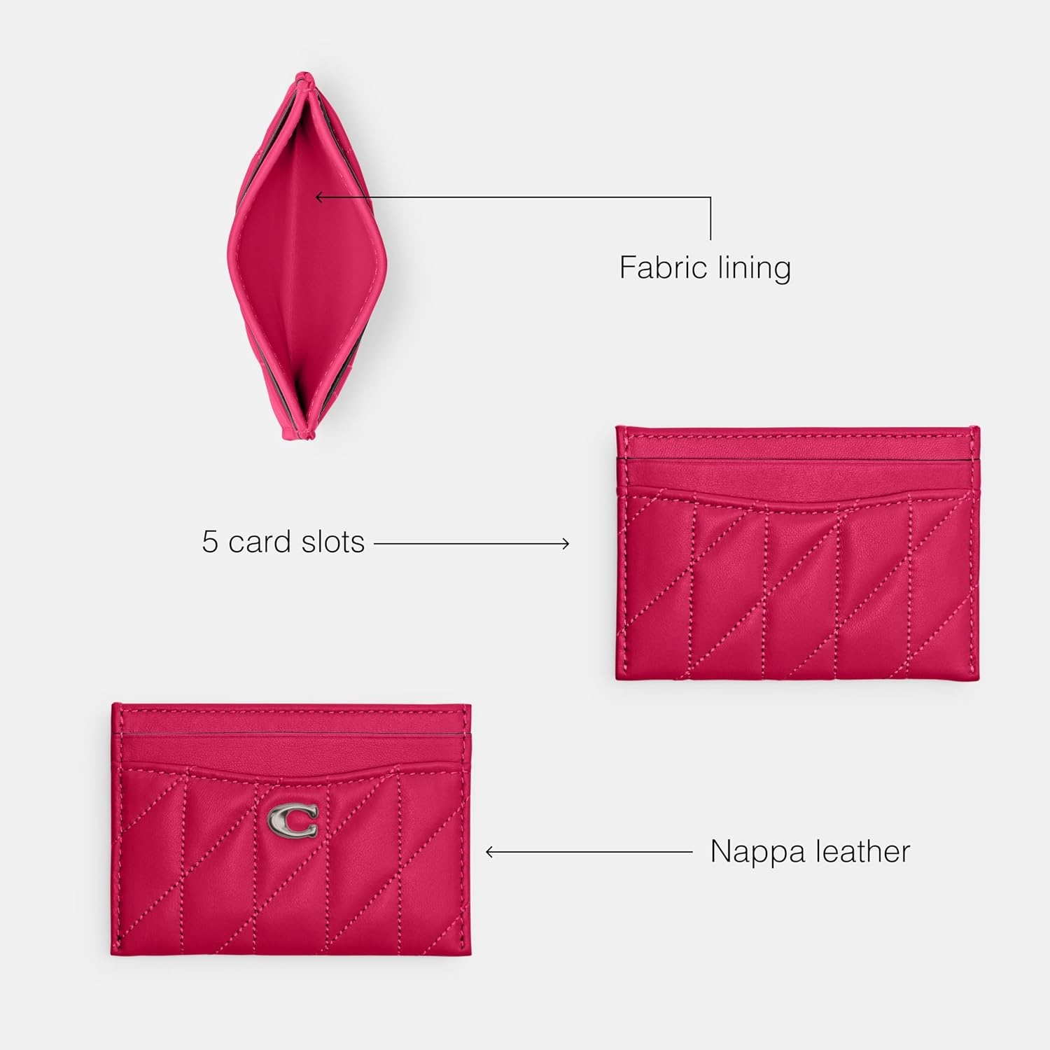 image:imageCoach Essential Card Case With CharmsDragonfruit