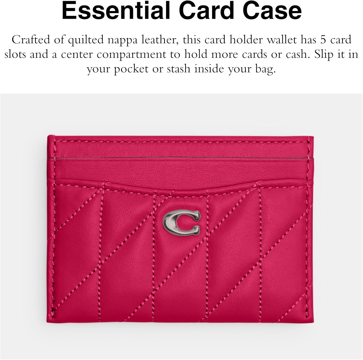 image:imageCoach Essential Card Case With CharmsDragonfruit