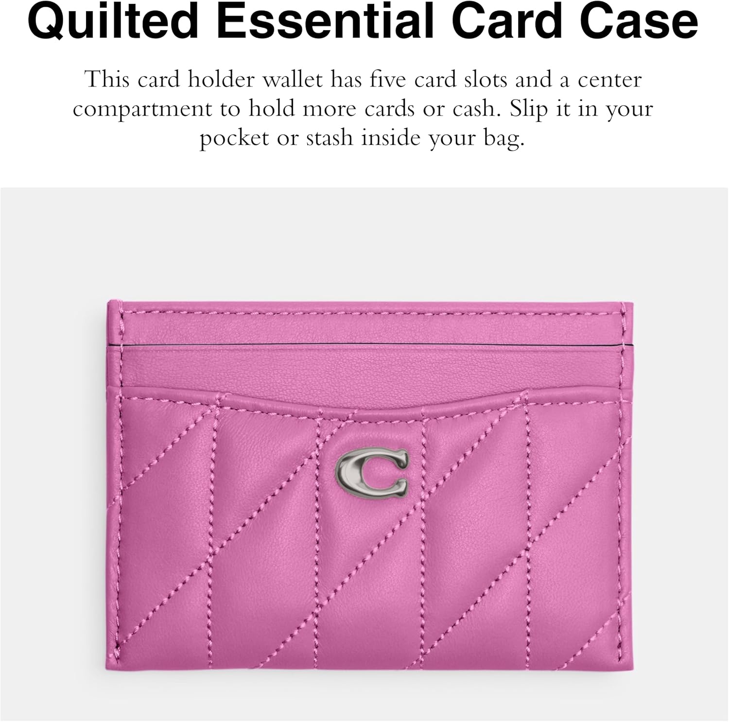 image:imageCoach Essential Card Case With CharmsFuchsia
