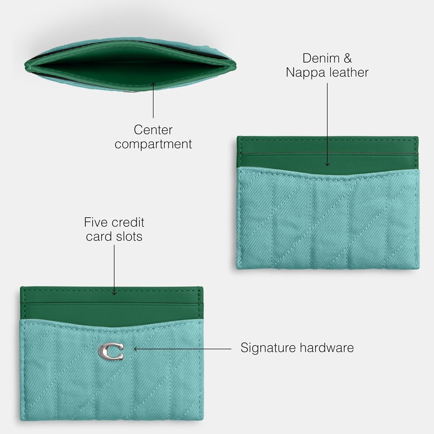 image:imageCoach Essential Card Case With CharmsGreen