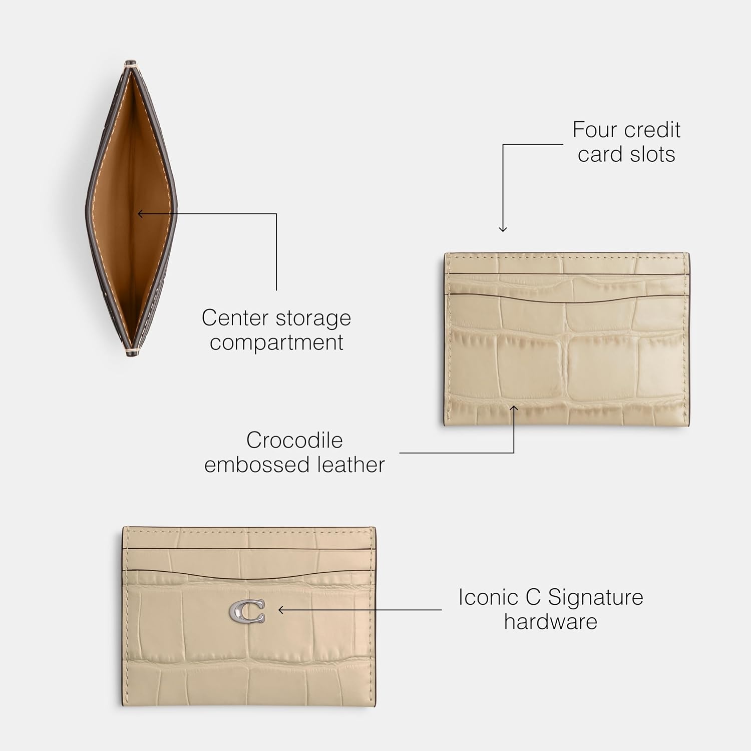 image:imageCoach Essential Card Case With CharmsIvory