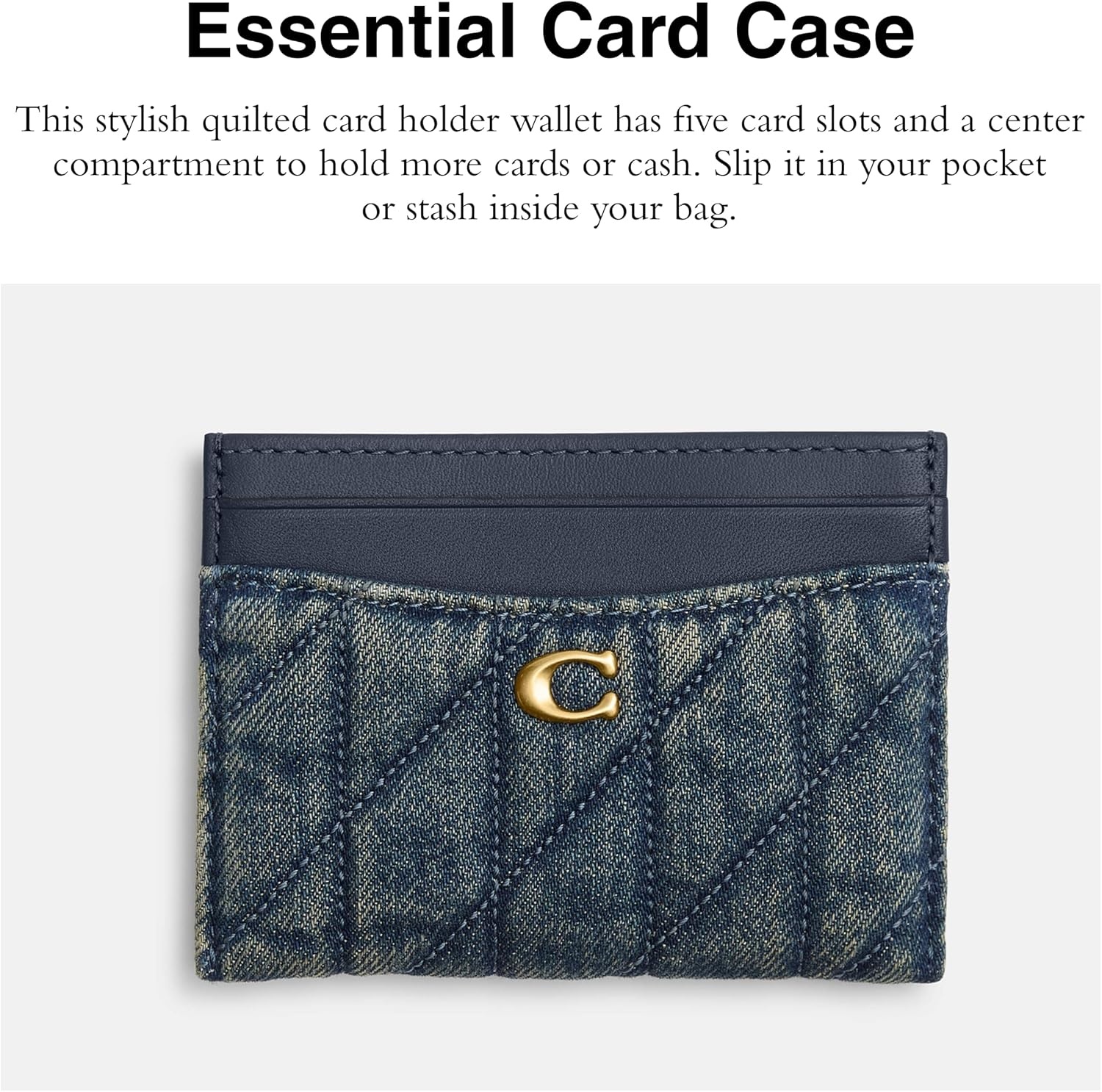 image:imageCoach Essential Card Case With CharmsLoved Denim Dark Indigo
