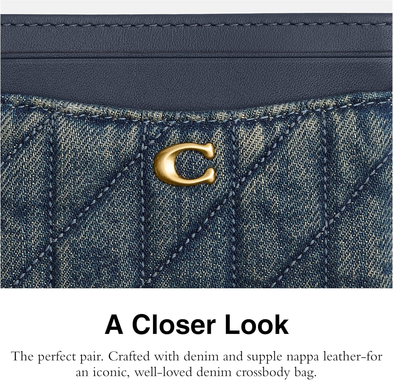 image:imageCoach Essential Card Case With CharmsLoved Denim Dark Indigo