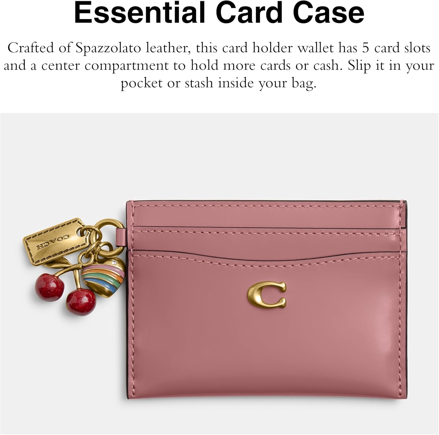 image:imageCoach Essential Card Case With CharmsPEONY