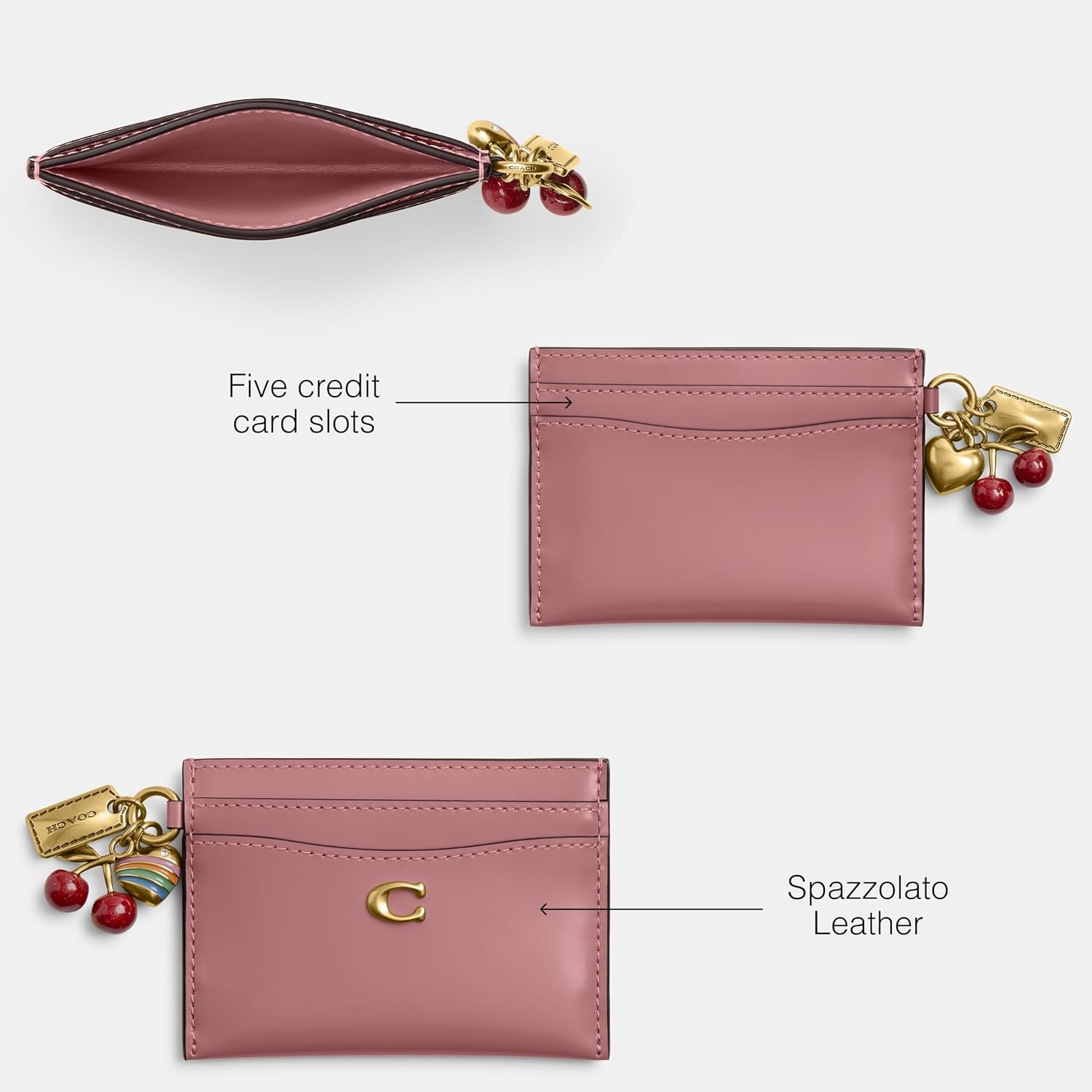 image:imageCoach Essential Card Case With CharmsPEONY