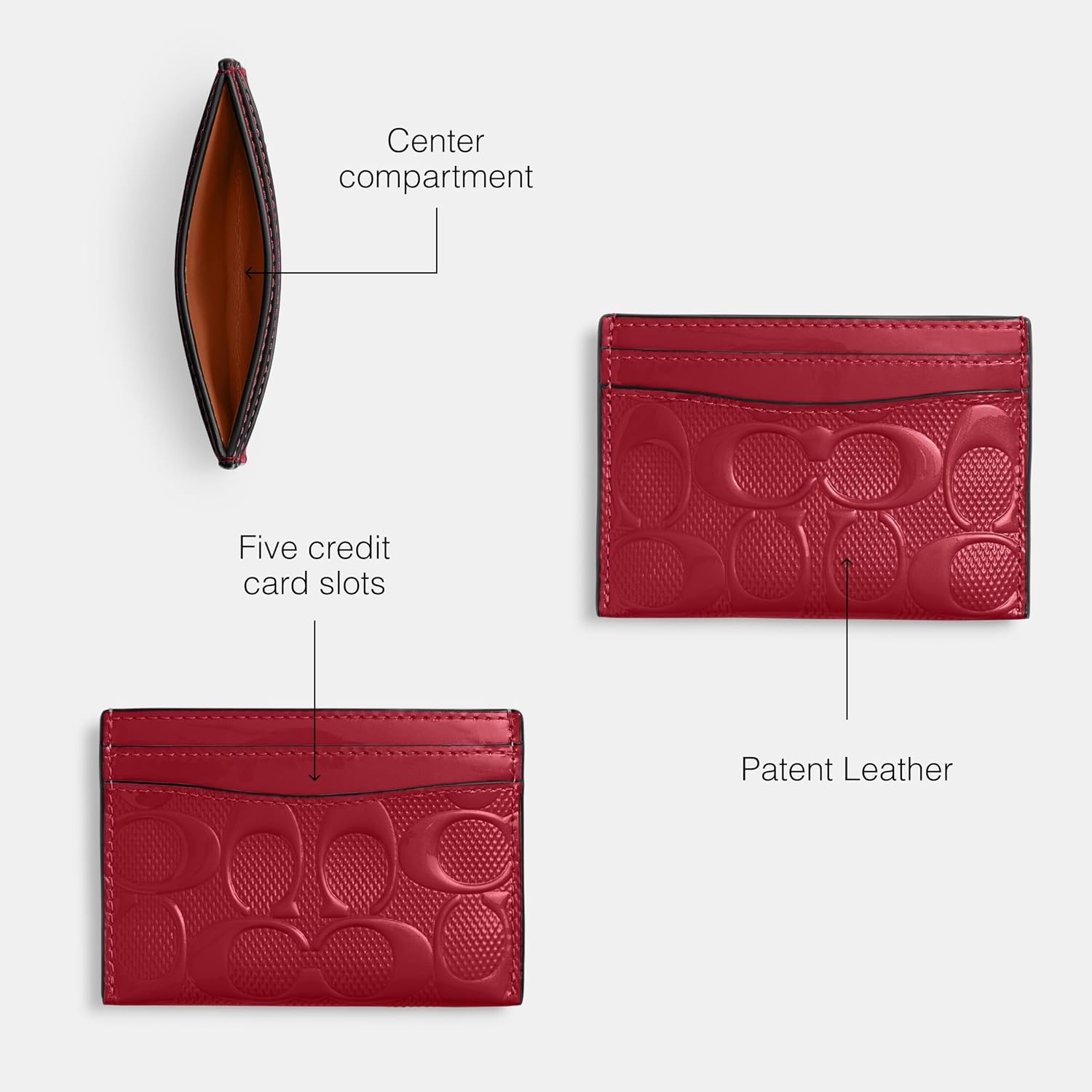 image:imageCoach Essential Card Case With CharmsRuby