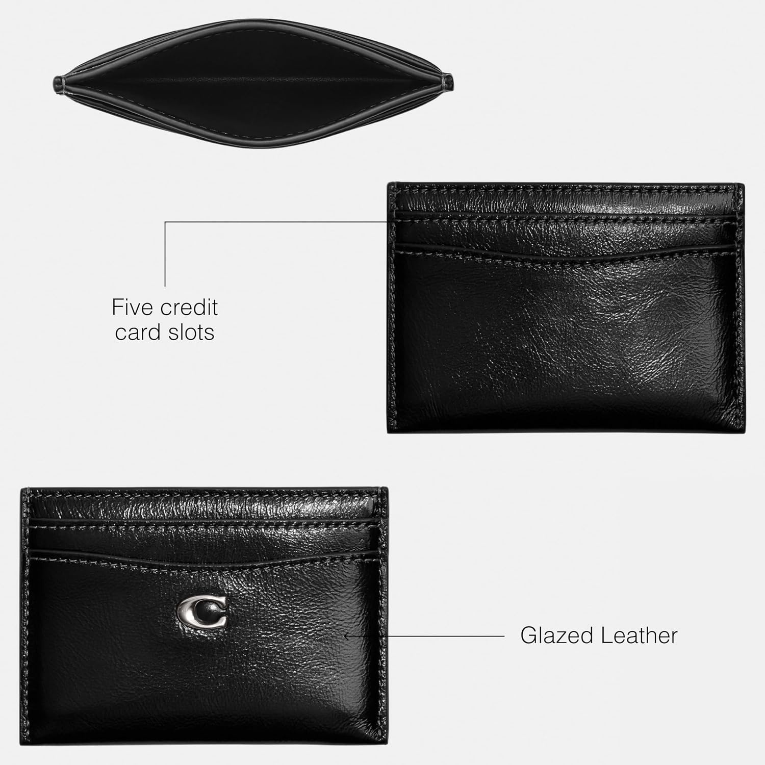 image:imageCoach Essential Card Case With CharmsSilverBlack