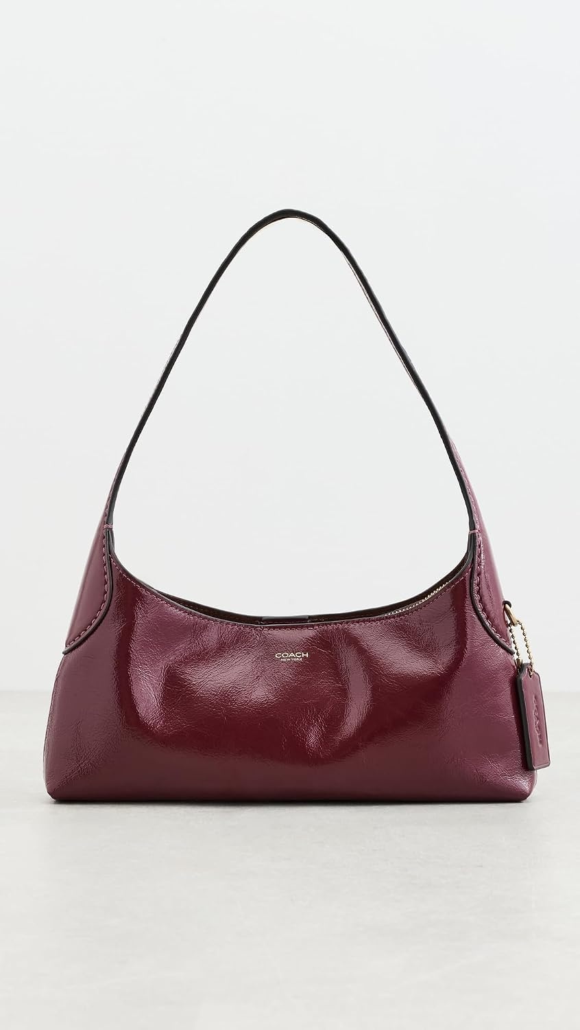 image:imageCoach Womens Brooklyn Shoulder Bag 26BrassDark Cherry