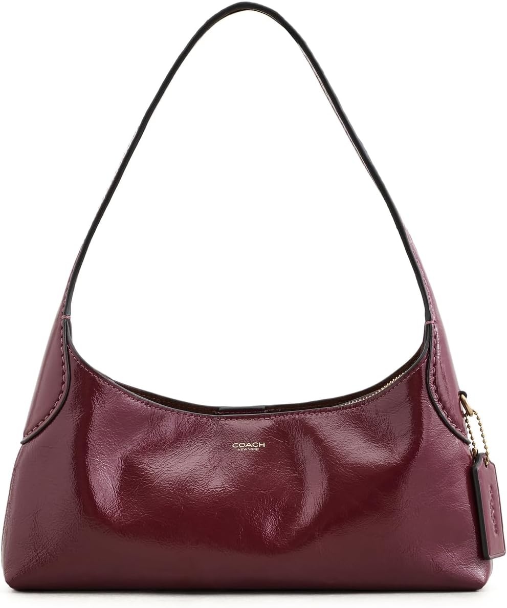 image:imageCoach Womens Brooklyn Shoulder Bag 26BrassDark Cherry