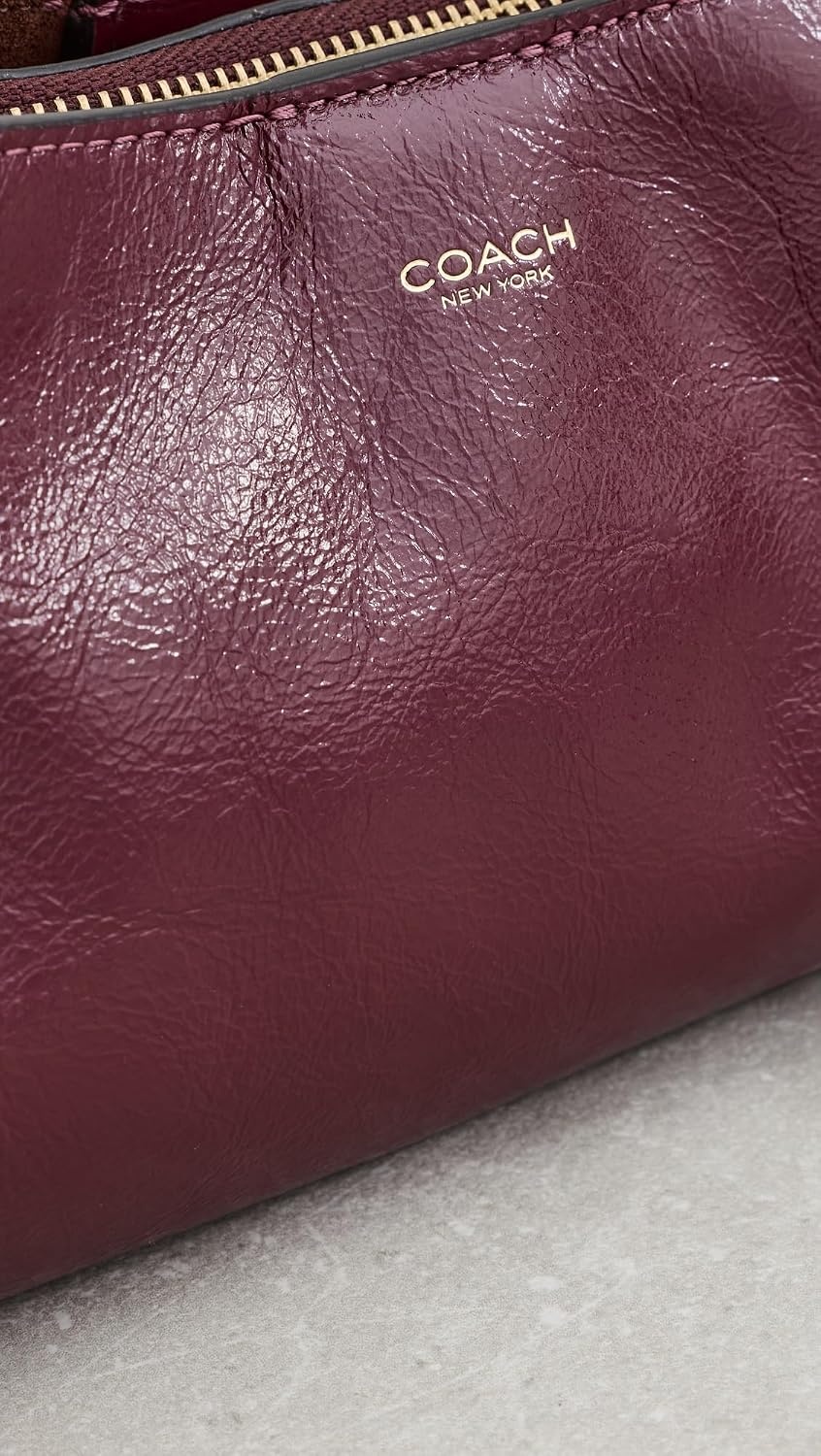 image:imageCoach Womens Brooklyn Shoulder Bag 26BrassDark Cherry