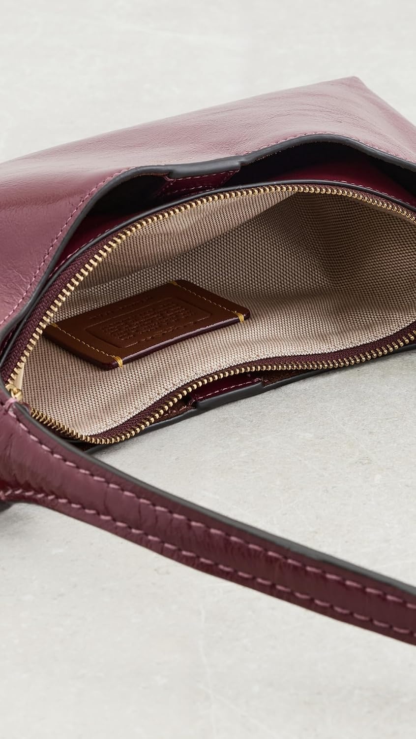 image:imageCoach Womens Brooklyn Shoulder Bag 26BrassDark Cherry