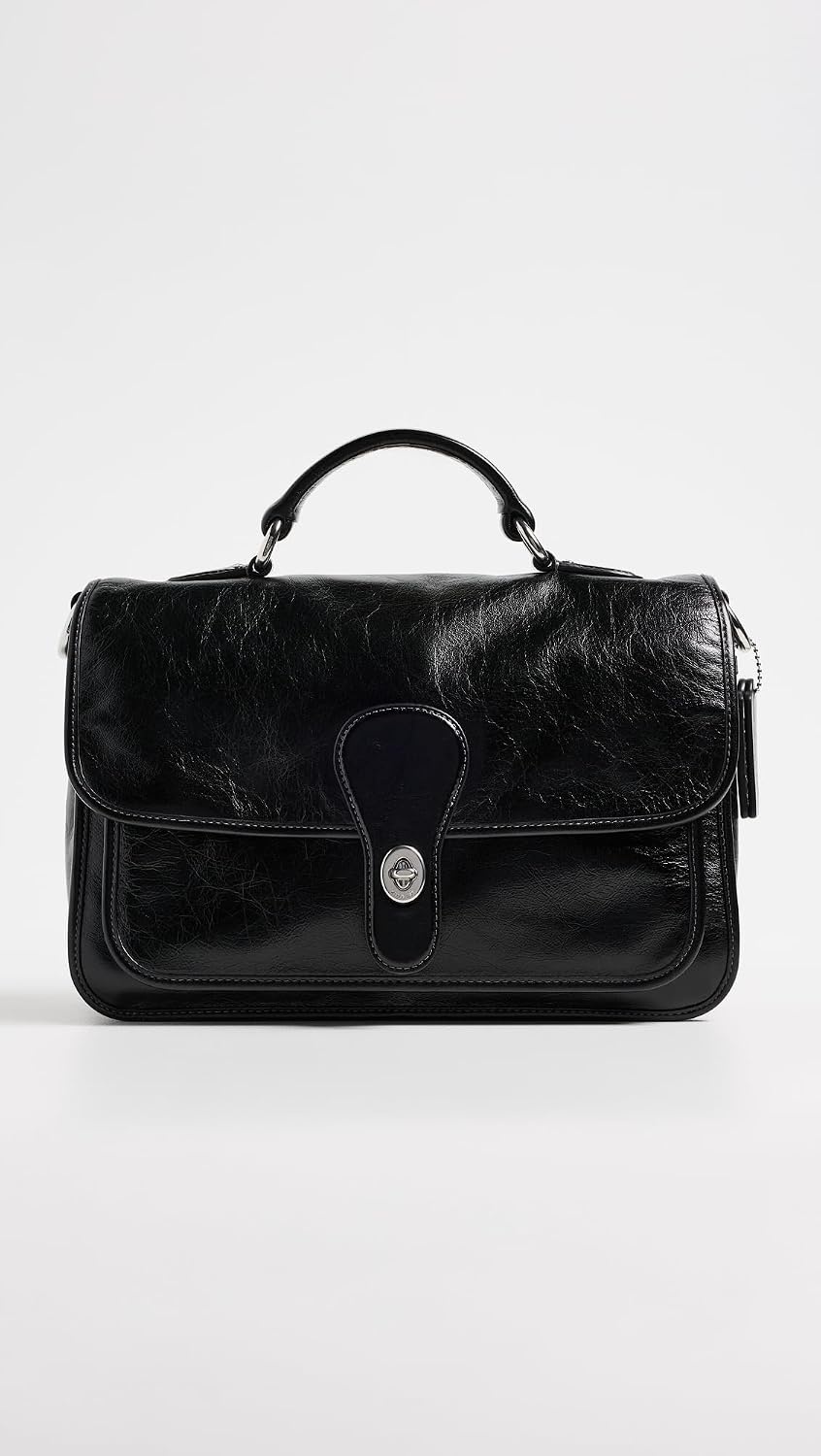 image:imageCoach Womens Glazed Grain Leather Metropolitan Bag 31Black