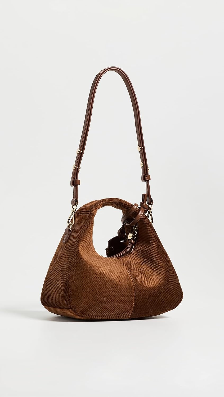 image:imageGanni Womens Corduroy Mini Hobo BagTortoise Shell
