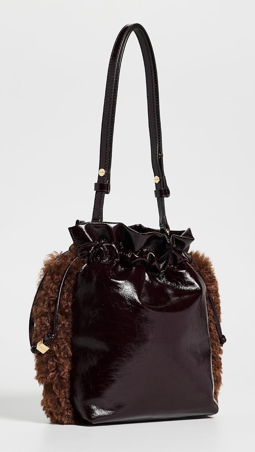 image:imageGanni Womens Faux Leather Deep Shine Party PouchDemitasse