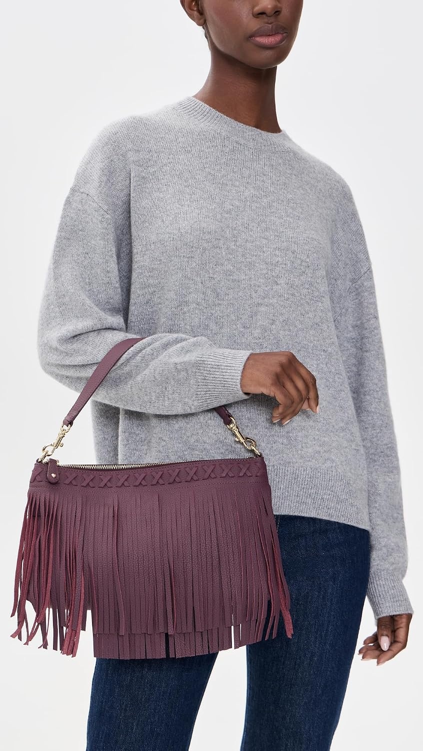 image:imageStoney Clover Lane Womens Brighton Leather Fringe Clutch BagPlum