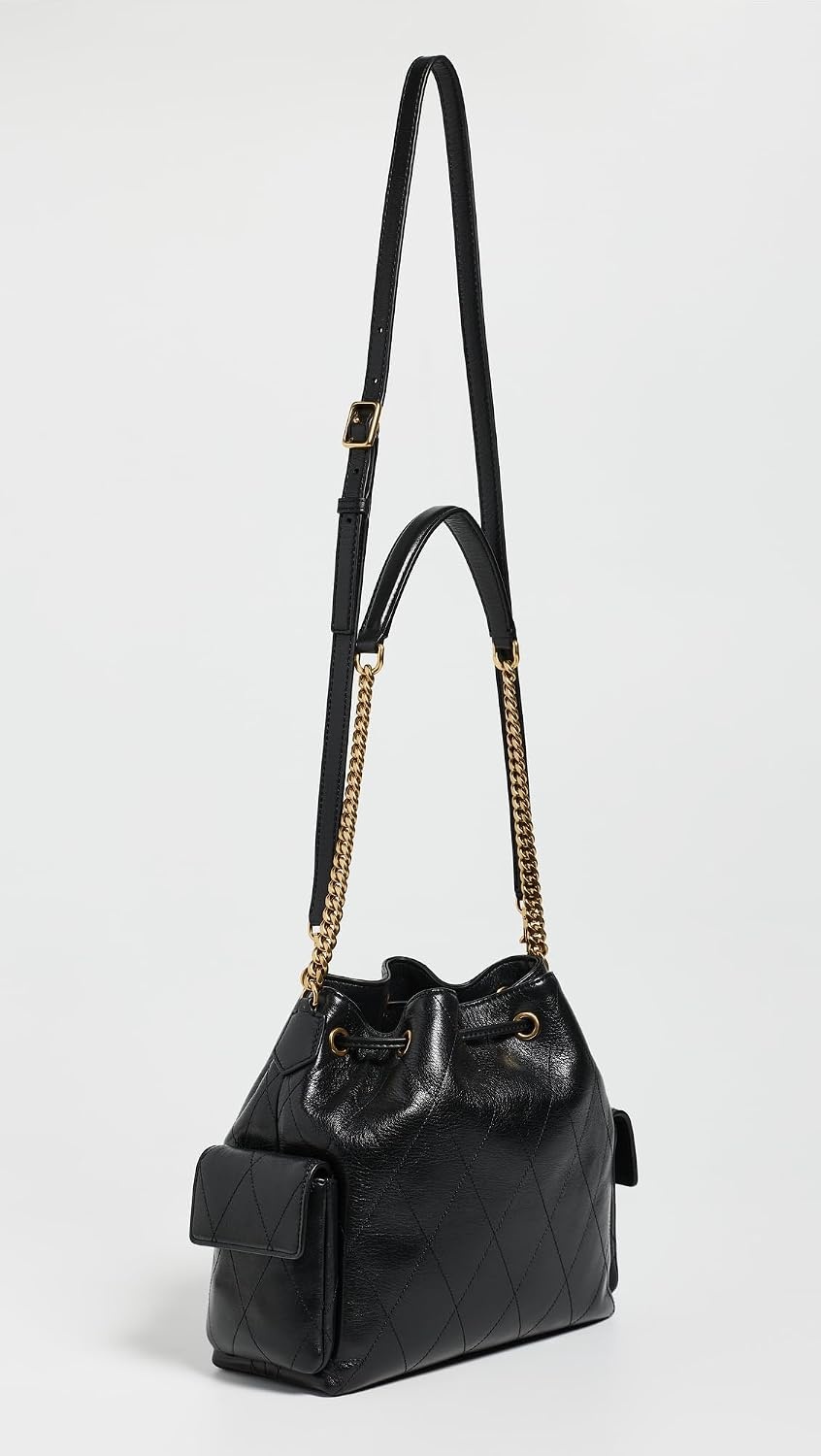 image:imageTory Burch Womens Charlie Quilted Drawstring Shoulder BagBlack