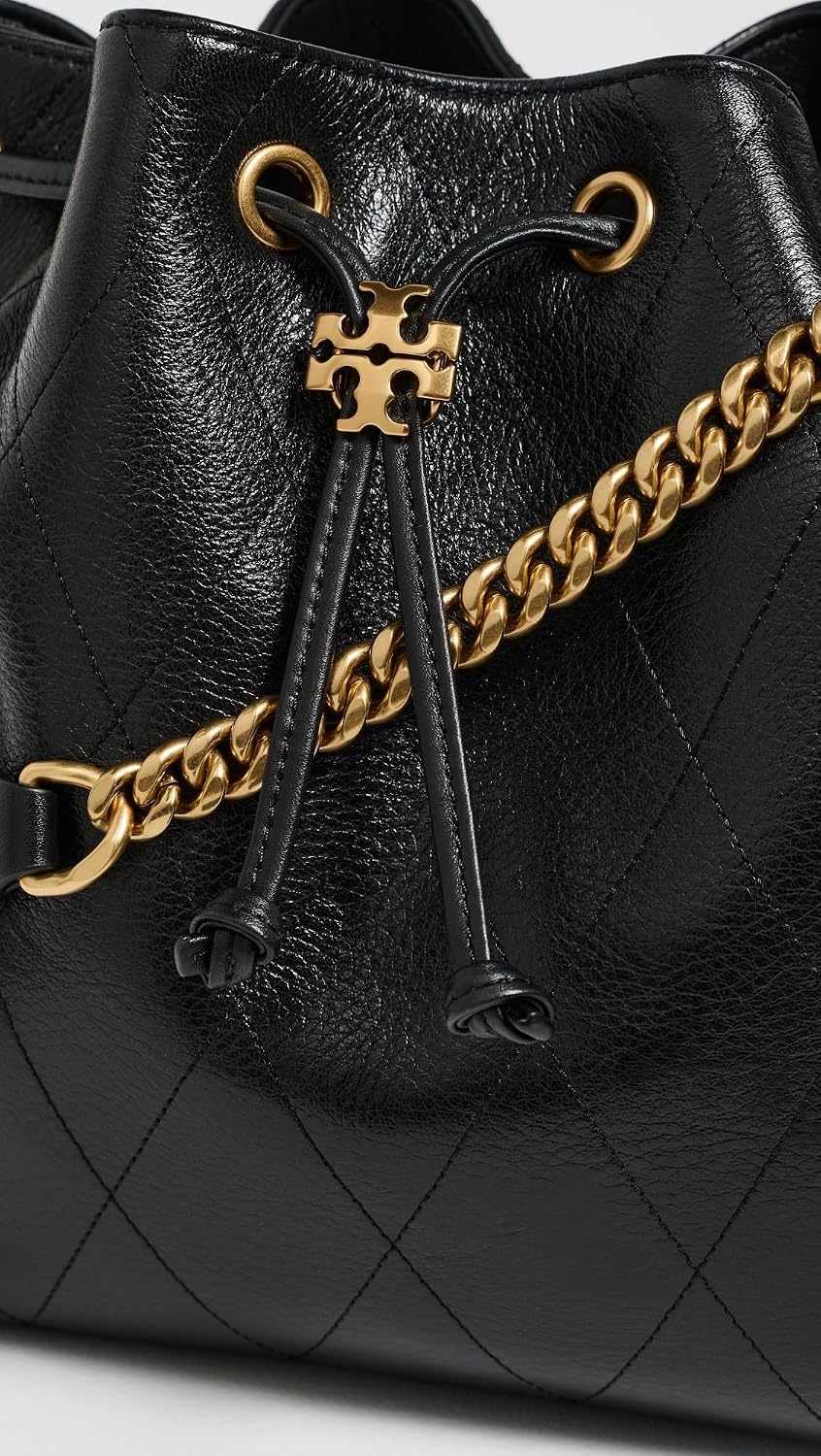 image:imageTory Burch Womens Charlie Quilted Drawstring Shoulder BagBlack
