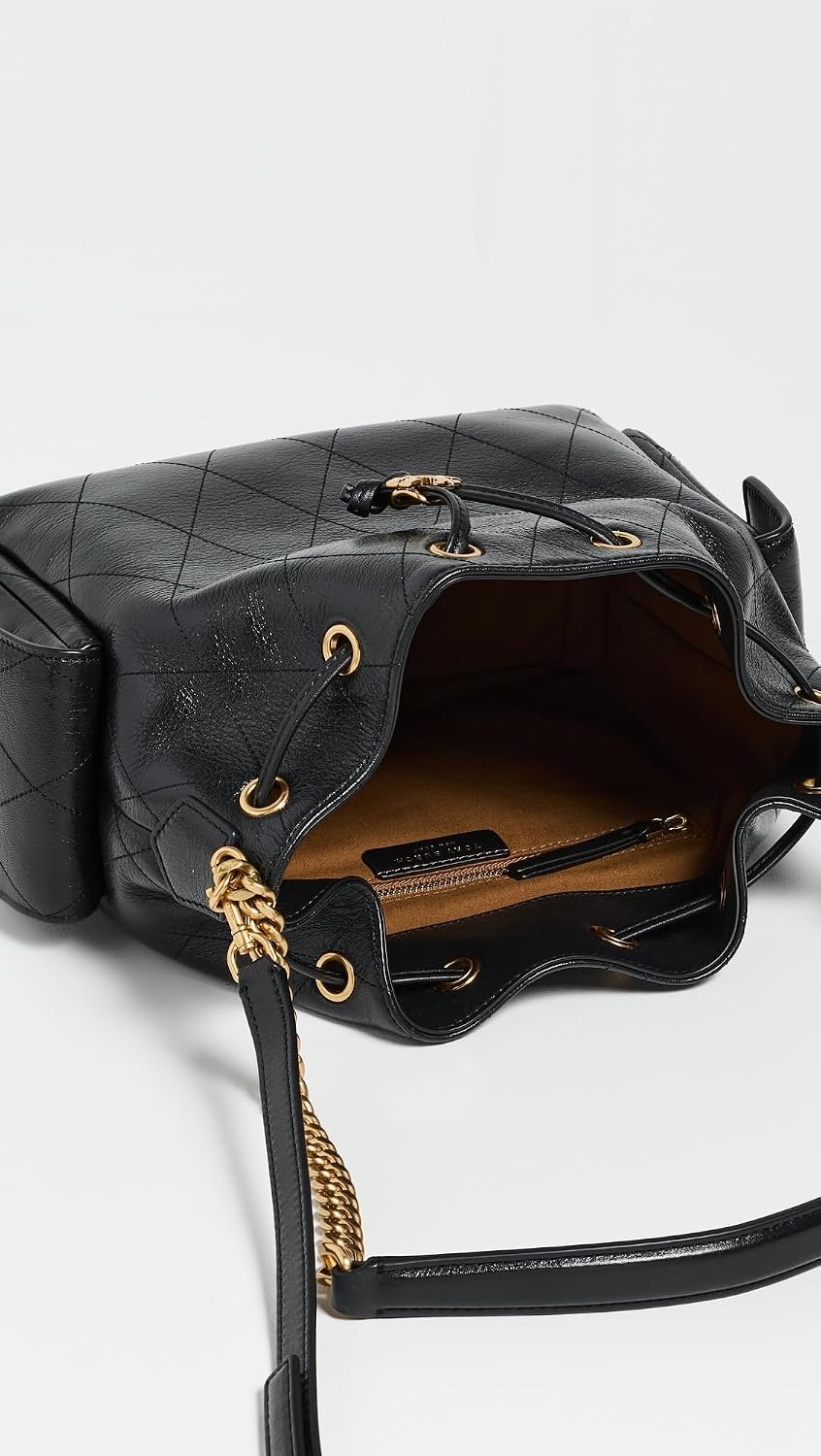 image:imageTory Burch Womens Charlie Quilted Drawstring Shoulder BagBlack