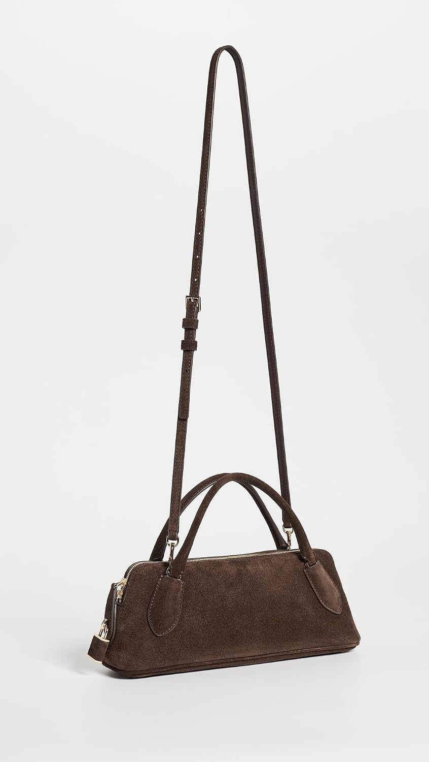 image:imageTory Burch Womens Lock Top Handle Baguette BagDark Cocoa