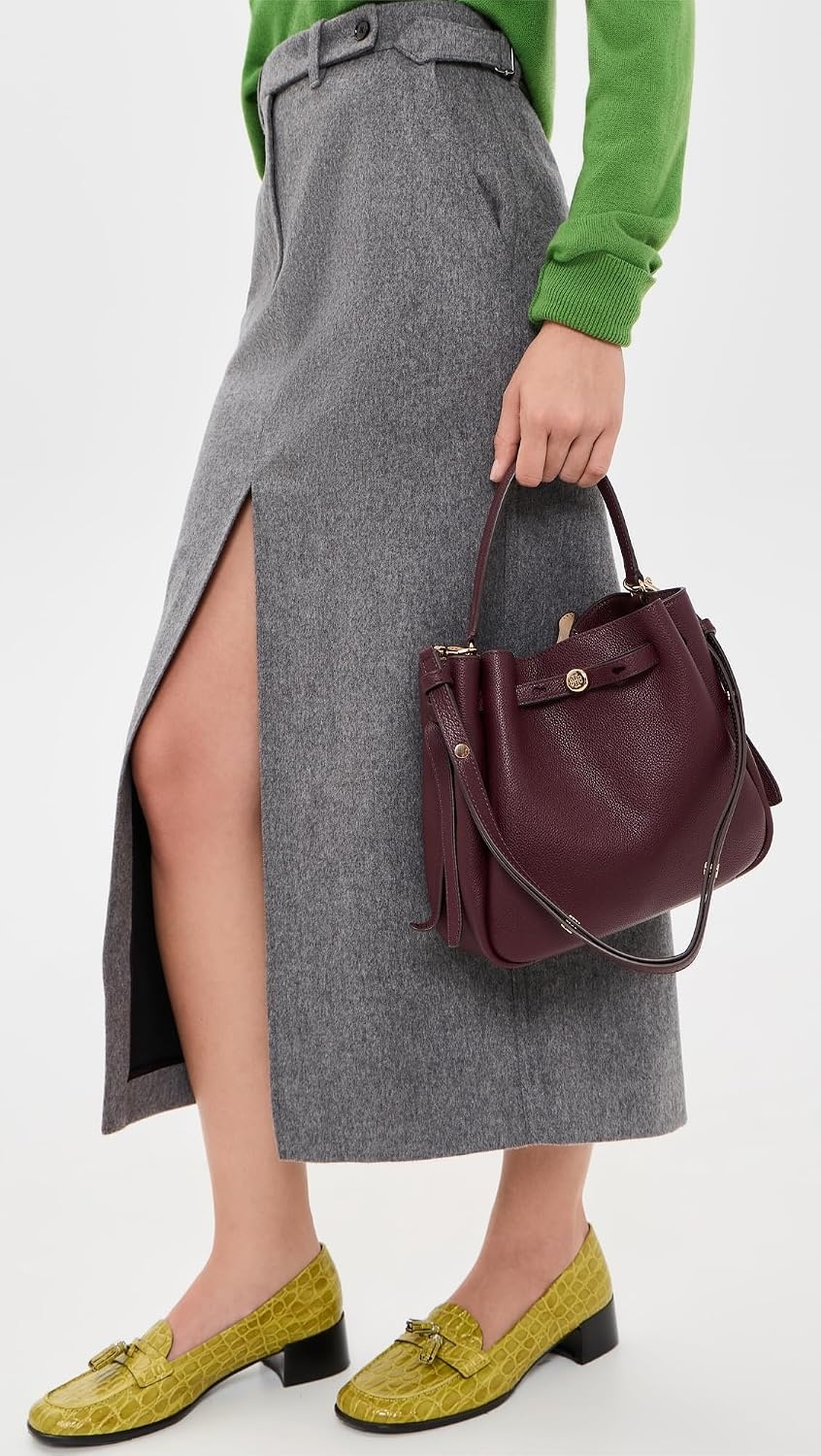 image:imageTory Burch Womens Romy Bucket BagDark Carmine