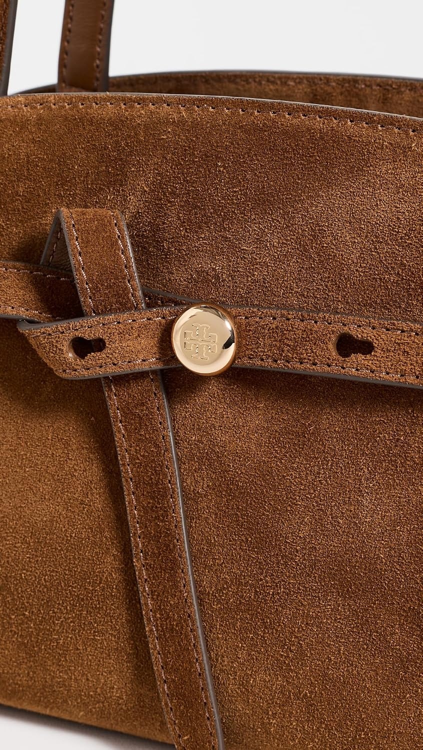 image:imageTory Burch Womens Romy Suede East West Bauletto Suede Shoulder BagCaramel