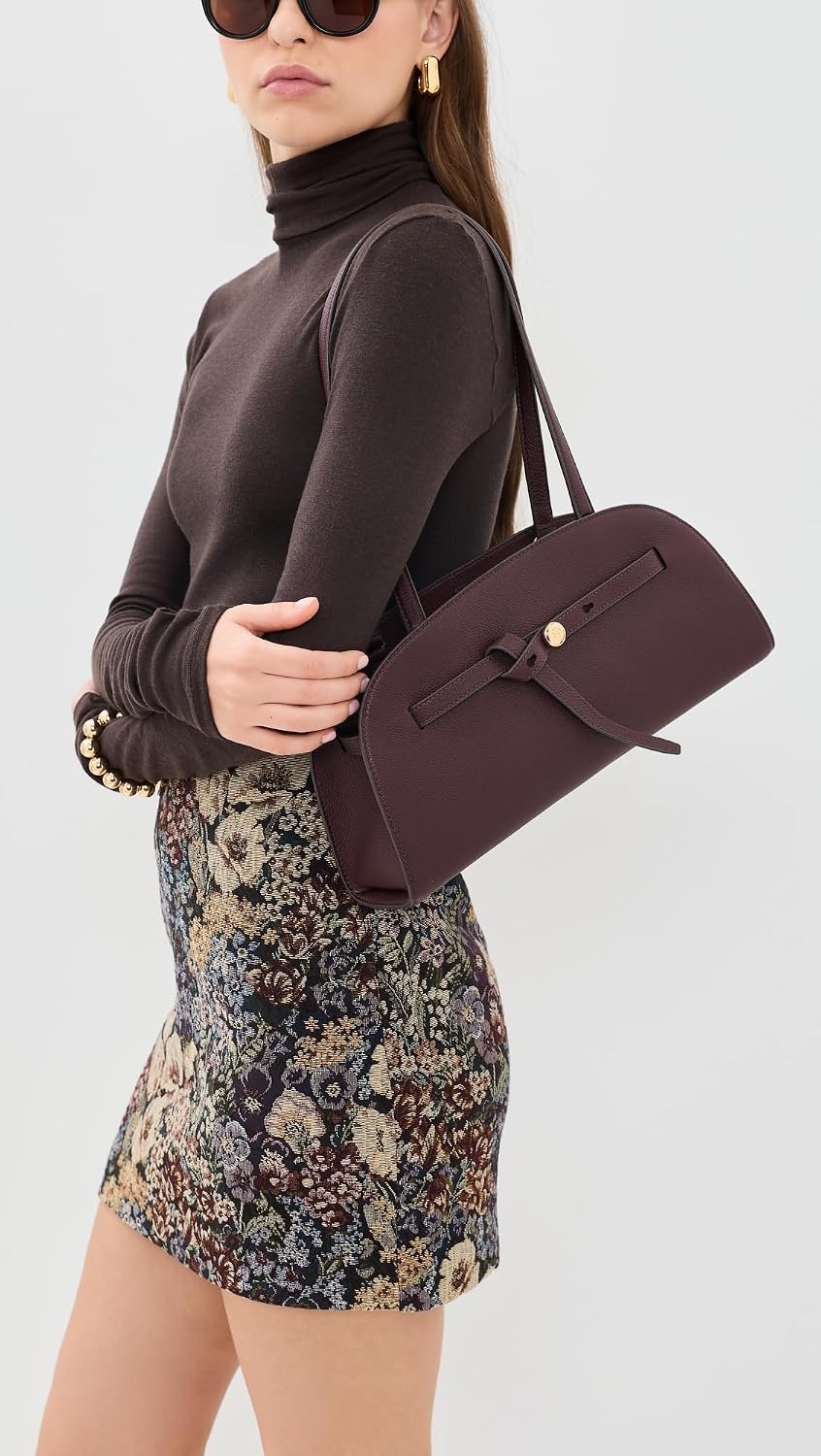 image:imageTory Burch Womens Romy Suede East West Bauletto Suede Shoulder BagDark Carmine