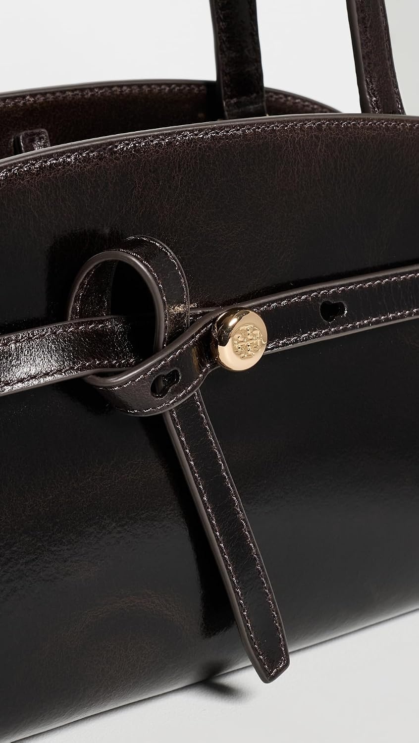 image:imageTory Burch Womens Romy Suede East West Bauletto Suede Shoulder BagDark Roast