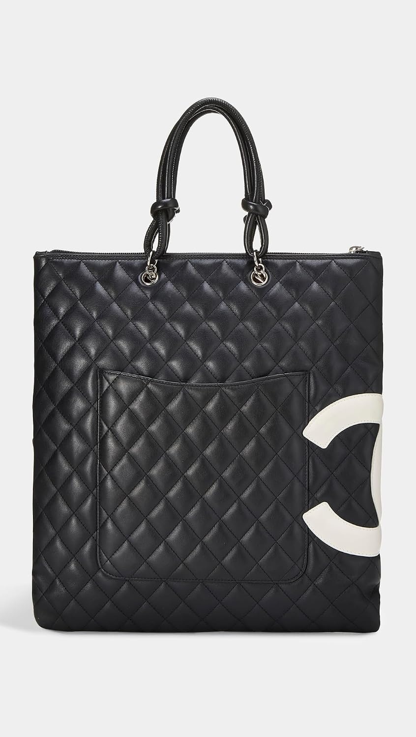 image:imageWHAT GOES AROUND COMES AROUND Womens PreLoved Chanel Black Leather Cambon Flat ToteBlack