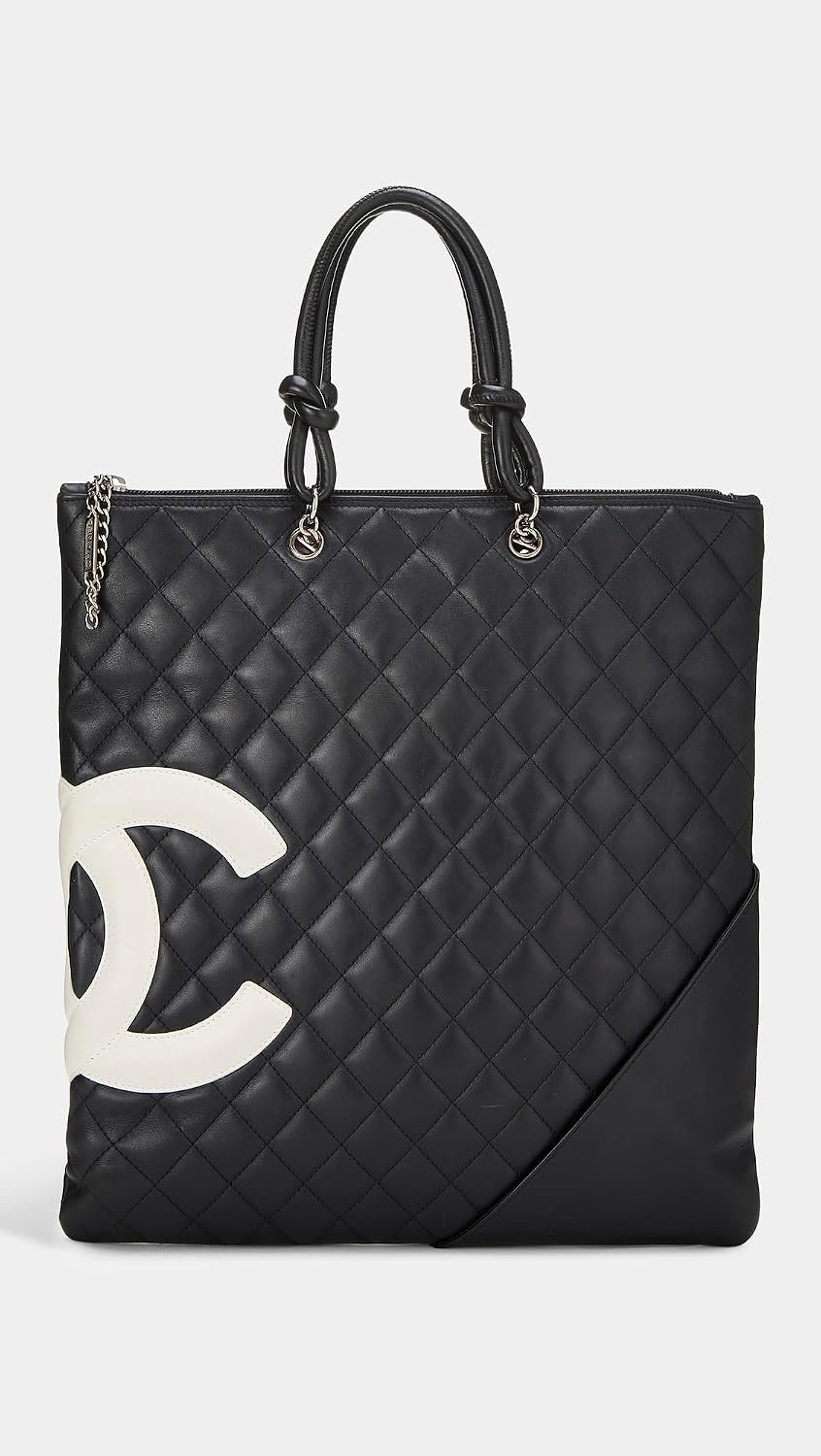 image:imageWHAT GOES AROUND COMES AROUND Womens PreLoved Chanel Black Leather Cambon Flat ToteBlack